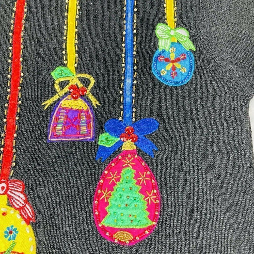 Vintage Lisa International M Christmas Sweater Ornaments Beaded Ugly Tacky Tree - Picture 4 of 9